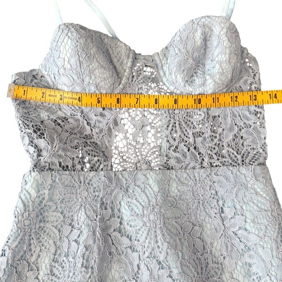 NBD x Naven Lilia Lace Mini Dress NWT Womens XS Ice Blue Feminine Cut Out Corset - Picture 12 of 14
